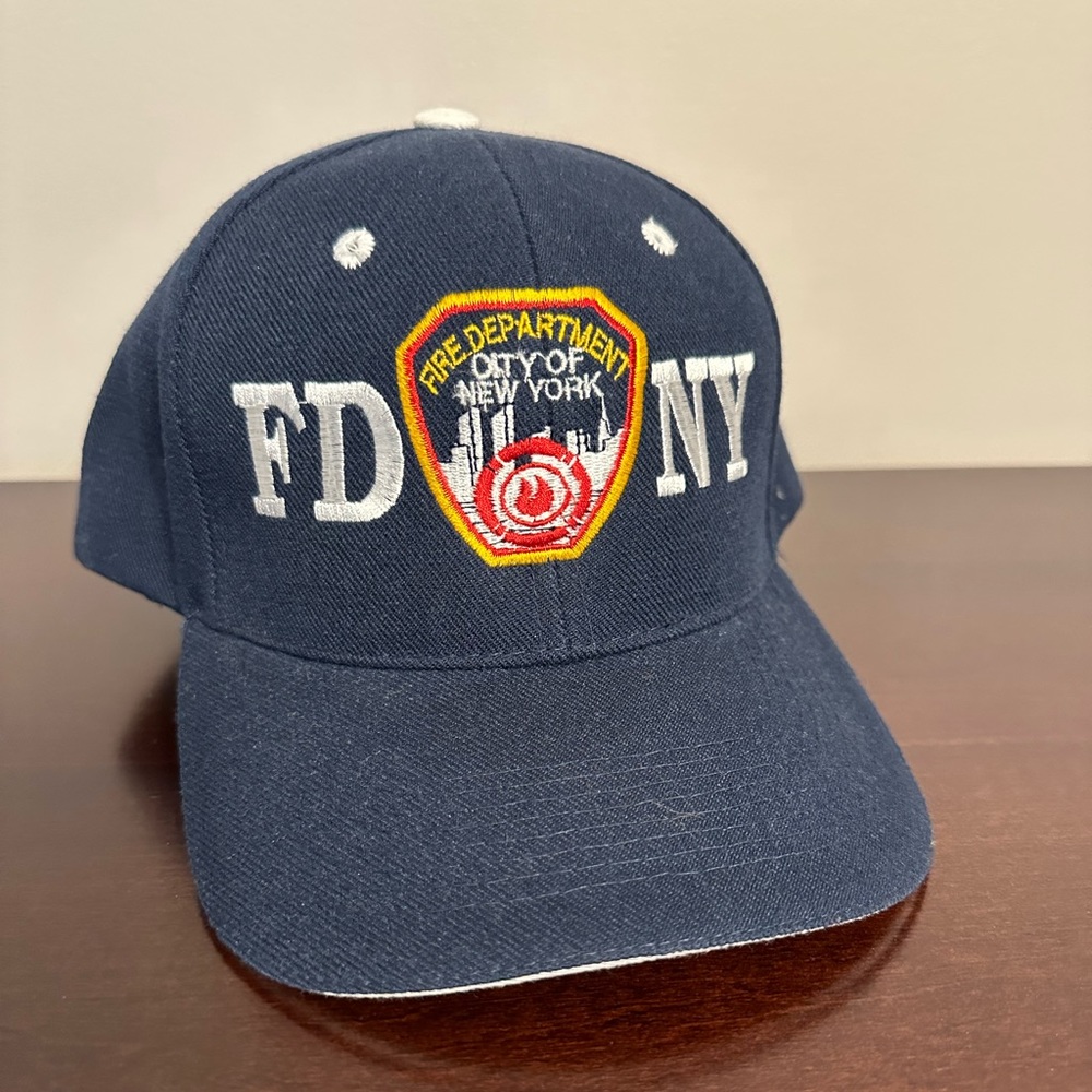 FDNY Fire Department City of New York Blue Ball Cap Hat Embroidered Adjustable